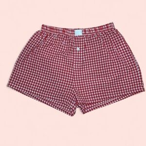 Red Checkered Women's Shorts